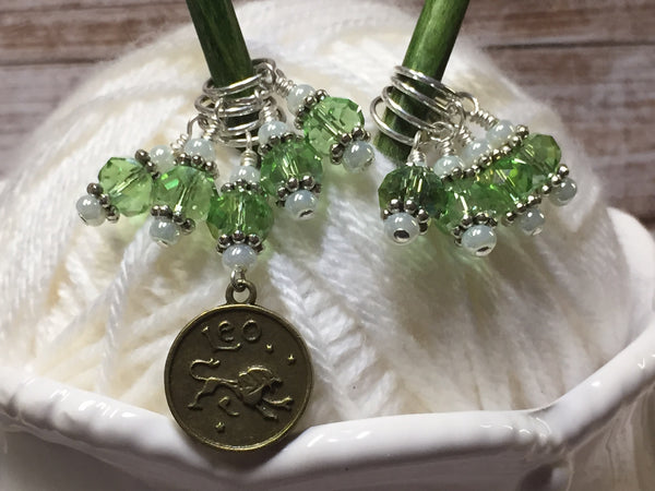 Zodiac Stitch Marker Set- Leo- Gift for Knitters , stitch markers - Jill's Beaded Knit Bits, Jill's Beaded Knit Bits
 - 1