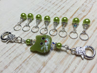 Lime Green Cat Knitting Lanyard , Stitch Markers - Jill's Beaded Knit Bits, Jill's Beaded Knit Bits
 - 6