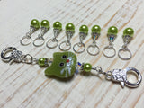 Lime Green Cat Knitting Lanyard , Stitch Markers - Jill's Beaded Knit Bits, Jill's Beaded Knit Bits
 - 6