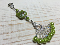 Lime Green Cat Knitting Lanyard , Stitch Markers - Jill's Beaded Knit Bits, Jill's Beaded Knit Bits
 - 3