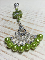 Lime Green Cat Knitting Lanyard , Stitch Markers - Jill's Beaded Knit Bits, Jill's Beaded Knit Bits
 - 4