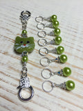 Lime Green Cat Knitting Lanyard , Stitch Markers - Jill's Beaded Knit Bits, Jill's Beaded Knit Bits
 - 5