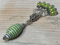 Green Stripes Stitch Marker Holder Set , Stitch Markers - Jill's Beaded Knit Bits, Jill's Beaded Knit Bits
 - 3