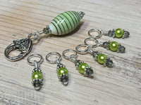 Green Stripes Stitch Marker Holder Set , Stitch Markers - Jill's Beaded Knit Bits, Jill's Beaded Knit Bits
 - 4