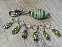 Green Stripes Stitch Marker Holder Set , Stitch Markers - Jill's Beaded Knit Bits, Jill's Beaded Knit Bits
 - 5