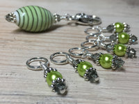 Green Stripes Stitch Marker Holder Set , Stitch Markers - Jill's Beaded Knit Bits, Jill's Beaded Knit Bits
 - 7