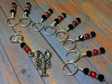 Lobster Stitch Marker Set for Knitting or Crochet , Stitch Markers - Jill's Beaded Knit Bits, Jill's Beaded Knit Bits
 - 2