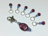 Magenta Blue Knitting Stitch Marker Set- Snag Free , Stitch Markers - Jill's Beaded Knit Bits, Jill's Beaded Knit Bits
 - 1