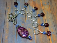 Magenta Blue Knitting Stitch Marker Set- Snag Free , Stitch Markers - Jill's Beaded Knit Bits, Jill's Beaded Knit Bits
 - 3