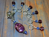 Magenta Blue Knitting Stitch Marker Set- Snag Free , Stitch Markers - Jill's Beaded Knit Bits, Jill's Beaded Knit Bits
 - 3