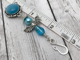 Blue Angel Portuguese Knitting Pin- Magnetic ID Badge Pin , Portugese Knitting Pin - Jill's Beaded Knit Bits, Jill's Beaded Knit Bits
 - 3