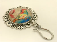 Fancy Bird Knitting Pin for Portuguese Knitting -Magnetic- ID Holder