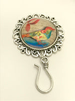 Fancy Bird Knitting Pin for Portuguese Knitting -Magnetic- ID Holder