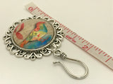 Fancy Bird Knitting Pin for Portuguese Knitting -Magnetic- ID Holder