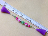 Beaded  Point Protector- Mint & Pink Stripes , stitch holder - Jill's Beaded Knit Bits, Jill's Beaded Knit Bits
 - 6