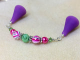 Beaded  Point Protector- Mint & Pink Stripes , stitch holder - Jill's Beaded Knit Bits, Jill's Beaded Knit Bits
 - 2
