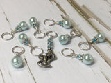 Monkey and Powder Blue Pearl Stitch Marker Set , Stitch Markers - Jill's Beaded Knit Bits, Jill's Beaded Knit Bits
 - 4