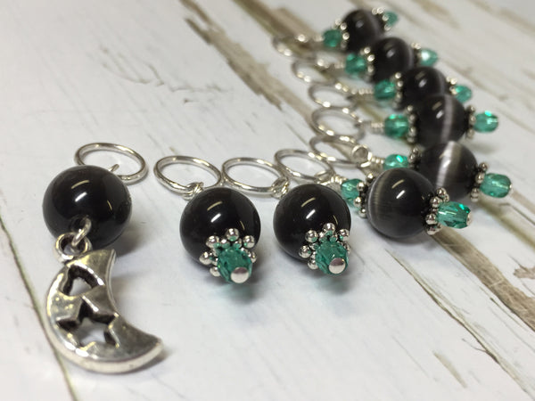 Crescent Moon Stitch Marker Set , Stitch Markers - Jill's Beaded Knit Bits, Jill's Beaded Knit Bits
 - 1