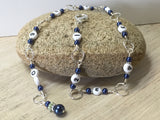 Navy Chain Style Row Counter , Stitch Markers - Jill's Beaded Knit Bits, Jill's Beaded Knit Bits
 - 1