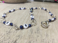 Navy Chain Style Row Counter , Stitch Markers - Jill's Beaded Knit Bits, Jill's Beaded Knit Bits
 - 4