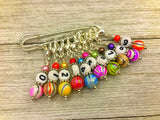 Numbered Stitch Markers on a Kilt Pin Holder | Snag Free Set of 10