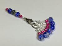 Cobalt Pink Removable Stitch Markers and  Holder , Stitch Markers - Jill's Beaded Knit Bits, Jill's Beaded Knit Bits
 - 2