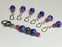 Cobalt Pink Removable Stitch Markers and  Holder , Stitch Markers - Jill's Beaded Knit Bits, Jill's Beaded Knit Bits
 - 6