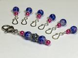 Cobalt Pink Removable Stitch Markers and  Holder , Stitch Markers - Jill's Beaded Knit Bits, Jill's Beaded Knit Bits
 - 6