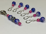 Cobalt Pink Removable Stitch Markers and  Holder , Stitch Markers - Jill's Beaded Knit Bits, Jill's Beaded Knit Bits
 - 3