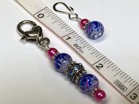 Cobalt Pink Removable Stitch Markers and  Holder , Stitch Markers - Jill's Beaded Knit Bits, Jill's Beaded Knit Bits
 - 5