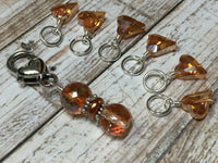 Crystal Hearts on Their Side Knitting Markers , Stitch Markers - Jill's Beaded Knit Bits, Jill's Beaded Knit Bits
 - 6