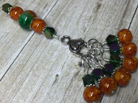 Orange & Green Ombre Stitch Marker Set with Clip Holder , Stitch Markers - Jill's Beaded Knit Bits, Jill's Beaded Knit Bits
 - 6