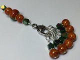 Orange & Green Ombre Stitch Marker Set with Clip Holder , Stitch Markers - Jill's Beaded Knit Bits, Jill's Beaded Knit Bits
 - 7