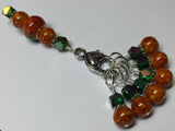 Orange & Green Ombre Stitch Marker Set with Clip Holder , Stitch Markers - Jill's Beaded Knit Bits, Jill's Beaded Knit Bits
 - 8