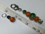 Orange & Green Ombre Stitch Marker Set with Clip Holder , Stitch Markers - Jill's Beaded Knit Bits, Jill's Beaded Knit Bits
 - 5