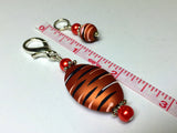 Orange Spice Stripes Stitch Marker Charm Holder Set , Stitch Markers - Jill's Beaded Knit Bits, Jill's Beaded Knit Bits
 - 4