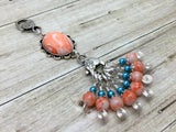 Orange Swirl Knitting Bag Lanyard & Stitch Markers , Stitch Markers - Jill's Beaded Knit Bits, Jill's Beaded Knit Bits
 - 2