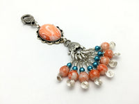 Orange Swirl Knitting Bag Lanyard & Stitch Markers , Stitch Markers - Jill's Beaded Knit Bits, Jill's Beaded Knit Bits
 - 1