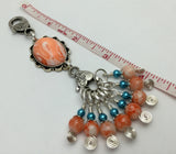 Orange Swirl Knitting Bag Lanyard & Stitch Markers , Stitch Markers - Jill's Beaded Knit Bits, Jill's Beaded Knit Bits
 - 6