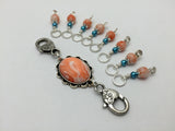 Orange Swirl Knitting Bag Lanyard & Stitch Markers , Stitch Markers - Jill's Beaded Knit Bits, Jill's Beaded Knit Bits
 - 5