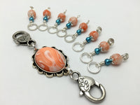 Orange Swirl Knitting Bag Lanyard & Stitch Markers , Stitch Markers - Jill's Beaded Knit Bits, Jill's Beaded Knit Bits
 - 4