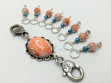 Orange Swirl Knitting Bag Lanyard & Stitch Markers , Stitch Markers - Jill's Beaded Knit Bits, Jill's Beaded Knit Bits
 - 4