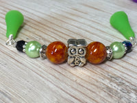 Owl Beaded Point Protector- Orange Stitch Holder , stitch holder - Jill's Beaded Knit Bits, Jill's Beaded Knit Bits
 - 2