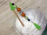 Owl Beaded Point Protector- Orange Stitch Holder , stitch holder - Jill's Beaded Knit Bits, Jill's Beaded Knit Bits
 - 4
