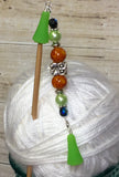 Owl Beaded Point Protector- Orange Stitch Holder , stitch holder - Jill's Beaded Knit Bits, Jill's Beaded Knit Bits
 - 5