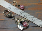 Owl Stitch Marker Holder Set in Pink Pearl , Stitch Markers - Jill's Beaded Knit Bits, Jill's Beaded Knit Bits
 - 4