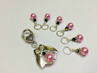 Owl Stitch Marker Holder Set in Pink Pearl , Stitch Markers - Jill's Beaded Knit Bits, Jill's Beaded Knit Bits
 - 7