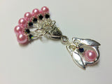 Owl Stitch Marker Holder Set in Pink Pearl , Stitch Markers - Jill's Beaded Knit Bits, Jill's Beaded Knit Bits
 - 5