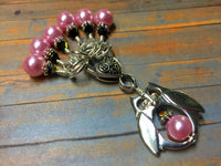 Owl Stitch Marker Holder Set in Pink Pearl , Stitch Markers - Jill's Beaded Knit Bits, Jill's Beaded Knit Bits
 - 3