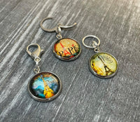 Paris Themed Stitch Marker Charms for Knitting or Crochet, Closed Rings, Open Rings, or Clasps